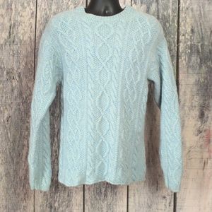 J. Crew Light Blue 100% Wool Cable Knit Sweater LT